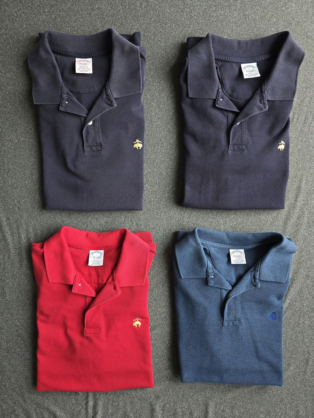 Lot of 4 Brooks Brothers Performance Polo Shirts Men’s Large Original & Slim Fit